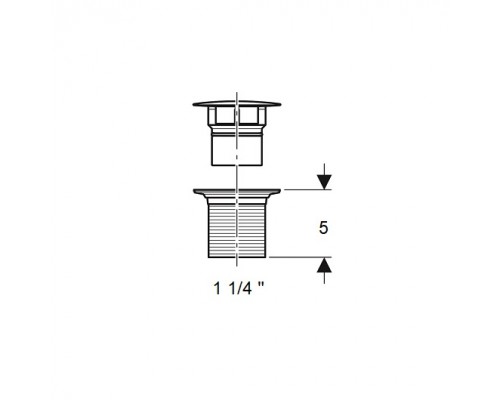 152.050.21.1 Сливной клапан Geberit со свободным стоком, L=5 см, Глянцевый хром 152.050.21.1