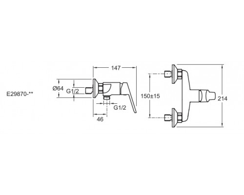 E29870-BL AIME смеситель для душа,матовый черный E29870-BL