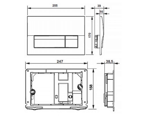 Z.RU93.0.761.6 ПЭК PRO чаша унитаза подвесная, безободковый смыв Rimless, инсталляция, сиденье с крышкой тонкое, панель смыва белая, Z.RU93.0.761.6