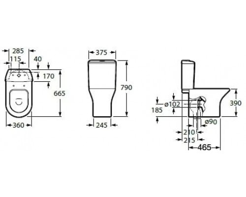 342649000 Leon унитаз под бачок ПРОДАЖА ТОЛЬКО С БАЧКОМ 342649000
