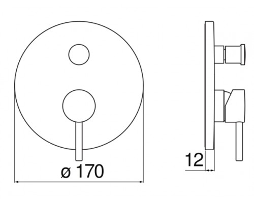 LV00100/EBM LIVE смеситель для ванны (внешняя часть), матовый черный LV00100/EBM