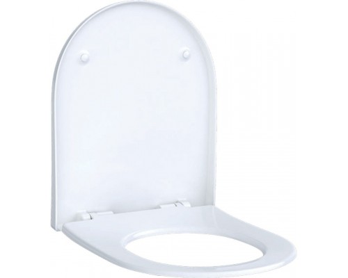 500.605.01.2 Acanto сиденье с крышкой, Slim, внахлест, антибак, быстросъём. плавное опускание, петли: хромированная латунь, Белый / Глянцевый 500.605.01.2