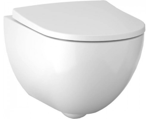 500.605.01.2 Acanto сиденье с крышкой, Slim, внахлест, антибак, быстросъём. плавное опускание, петли: хромированная латунь, Белый / Глянцевый 500.605.01.2