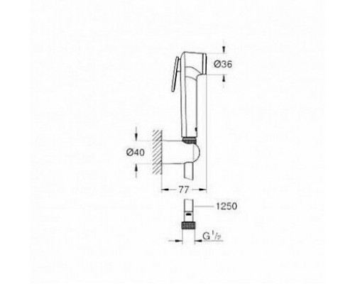 26354000 Tempesta-F Trigger Spray 30 Набор для гигиенического душа I, металлический душевой шланг 1250 мм, хром 26354000