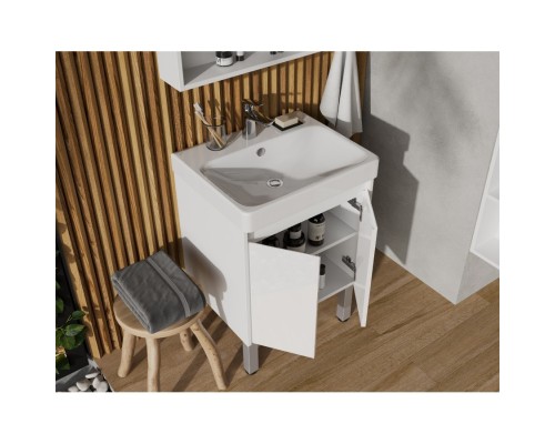 1A2788K0SD010 Набор: 1A278801SD010 Тумба-умывальник Сканди Doors 55 Белый глянец/Белый матовый/ 1WH501620 Умывальник Адриана 55 1A2788K0SD010