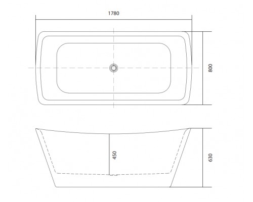 AQ-4880 ВЕРСА Ванна акриловая, отдельностоящая, 1780800630. В Комплекте со сливом и ножками. Цвет белый глянцевый. AQ-4880