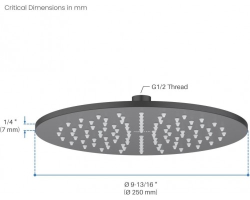 AQ2077MB круглый верхний душ 2507 мм, матовый черный AQ2077MB