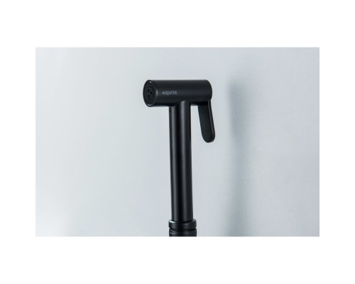 AQ1023MB БЕТТА комплект для гигиенического душа Select встроенный (смеситель + гигиеническая лейка + шланг), матовый черный AQ1023MB