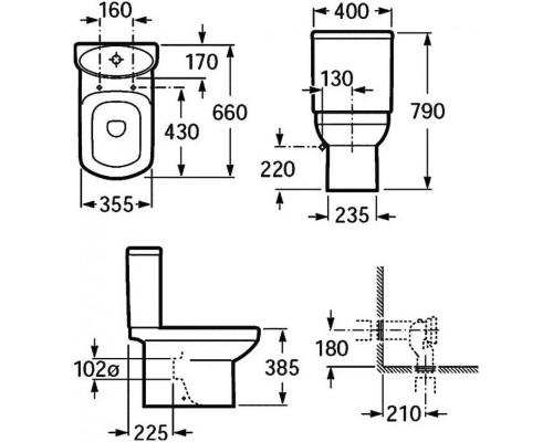 342517000 Dama Senso унитаз под бачок / Тосно / ПРОДАЖА ТОЛЬКО С БАЧКОМ 342517000