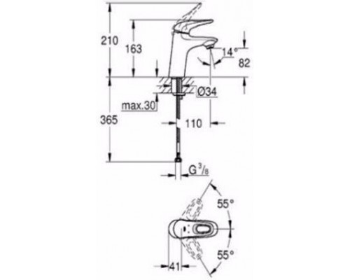 32468003 Eurostyle new Смеситель для раковины, хром 32468003