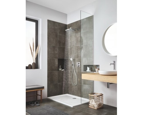 24079000 Grohtherm Термостатический смеситель для душа с переключателем на 2 положения верхний-ручной душ, квадратная розетка, хром 24079000