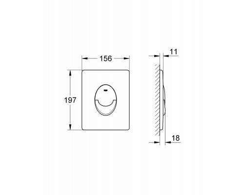 38505KF0 Skate Air Накладная панель (3 режима смыва), вертикальный монтаж, черный матовый (для Rapid SL и Uniset) 38505KF0