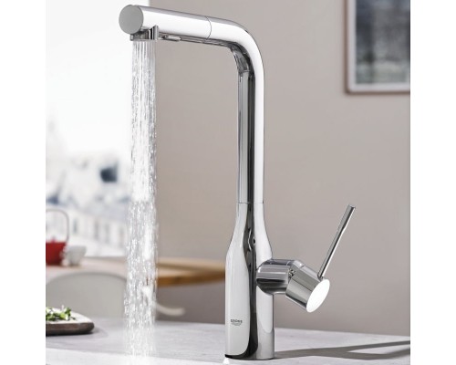 30270000 Essence+ Смеситель для кухни с высоким изливом и выдвижной лейкой, хром 30270000