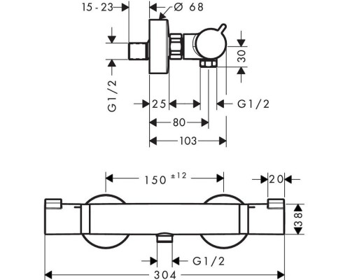 Термостатический смеситель для душа hansgrohe Ecostat Comfort хром 13116000