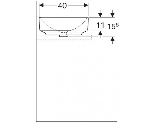 500.771.01.2 Geberit VariForm Раковина с установкой на столешницу овальной формы, 55х40 см, без отв. под смеситель, без отв. перелива 500.771.01.2
