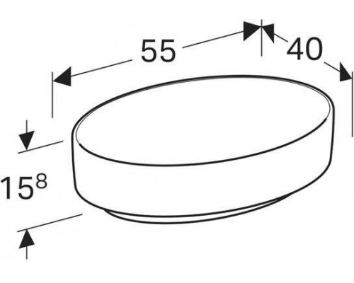 500.771.01.2 Geberit VariForm Раковина с установкой на столешницу овальной формы, 55х40 см, без отв. под смеситель, без отв. перелива 500.771.01.2