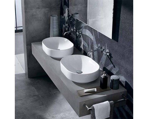 500.771.01.2 Geberit VariForm Раковина с установкой на столешницу овальной формы, 55х40 см, без отв. под смеситель, без отв. перелива 500.771.01.2