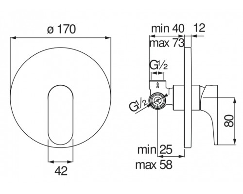 YO126108CR YO смеситель для душа (внешняя и скрытая часть) YO126108CR
