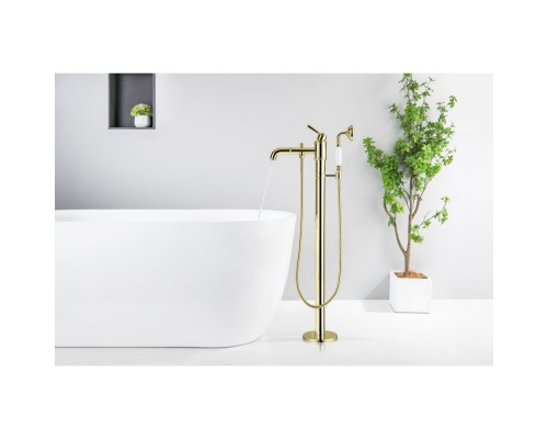 AQ1545PG КЛАССИК смеситель для ванны напольный (внешняя и скрытая часть), полир. золото AQ1545PG