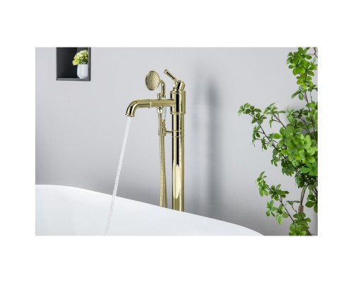 AQ1545PG КЛАССИК смеситель для ванны напольный (внешняя и скрытая часть), полир. золото AQ1545PG
