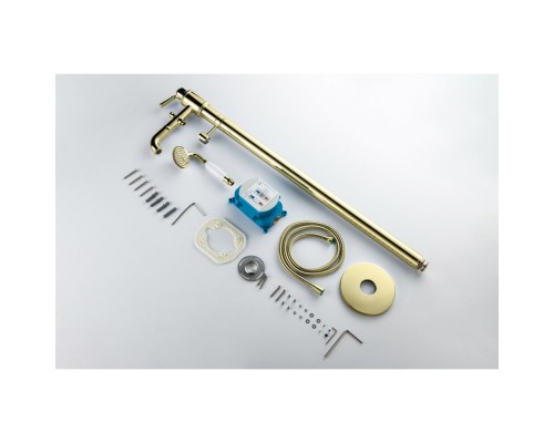 AQ1545PG КЛАССИК смеситель для ванны напольный (внешняя и скрытая часть), полир. золото AQ1545PG