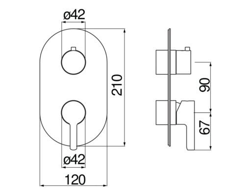 WE81102/LRCR LIRA смеситель для ванны (внешняя часть) WE81102/LRCR