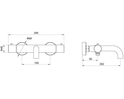 AQ1343CR ЕВРОПА термостатический смеситель для ванны AQ1343CR