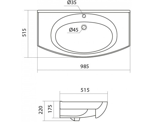 1.WH20.7.777 ЭНИГМА умывальник 100 см 1.WH20.7.777