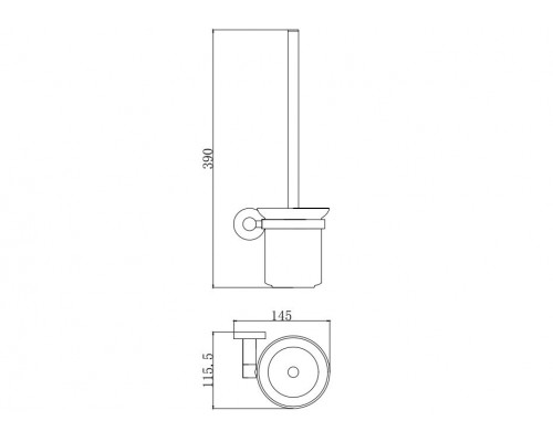 AQ4010MB ВЕГА ершик настенный, матовый черный AQ4010MB