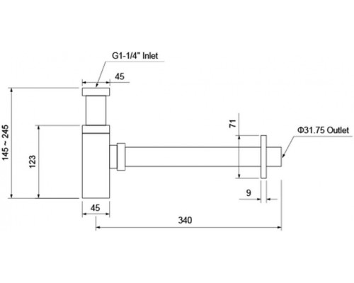 AQ6013MB сифон, матовый черный AQ6013MB
