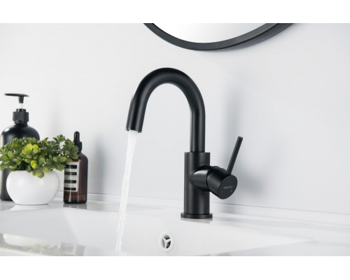 AQ1307MB ЕВРОПА смеситель для раковины, без донного клапана, матовый черный AQ1307MB