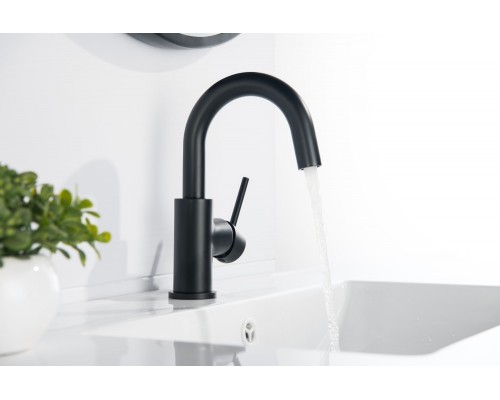 AQ1307MB ЕВРОПА смеситель для раковины, без донного клапана, матовый черный AQ1307MB