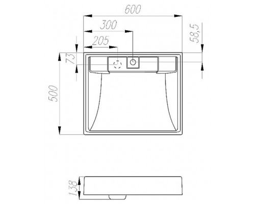 1A72103KRW010 Раковина Рейн 600 бел. на стиральную машину 1A72103KRW010