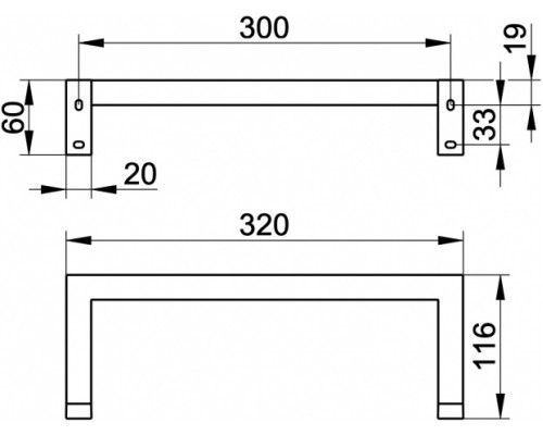 19121010000 EDITION 90 Square Полотенцедержатель 320 мм, хром 19121010000