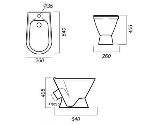 САМАРСКОЕ Биде напольное ВКС Белый S1 (стар.арт. SMRSABI01) BD.FS/Samarsky/C/WHT.G/S1