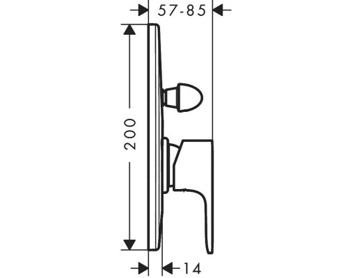 72449670 HG Rebris S смеситель для ванны (внешняя часть), матовый черный 72449670
