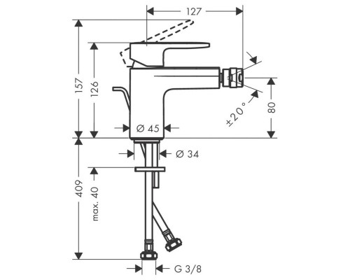 71210670 HG Vernis Blend смеситель для биде матовый черный 71210670