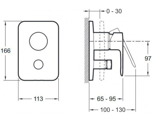 E98714-CP JULY смеситель для ванны (внешняя часть) E98714-CP