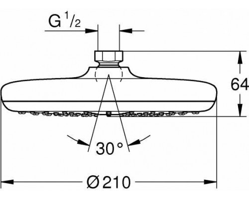 26408000 Tempesta Верхний душ 210 I режим, хром 26408000