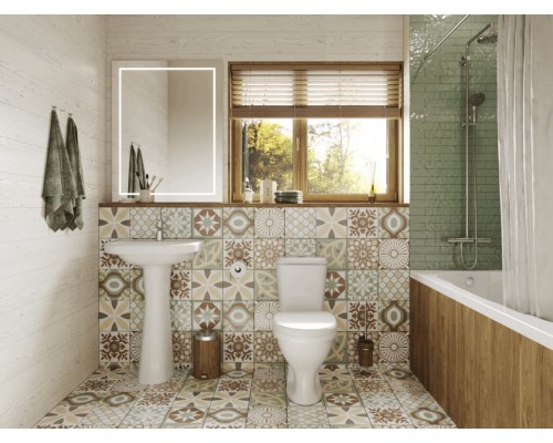 1P2155S0000BF Унитаз-компакт Pro белый, сидение полипропилен (арт. 188055S0020B0), гор вып 1.P215.5.S00.00B.F