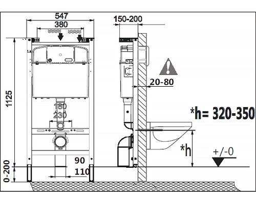 Z.RU93.0.761.6 ПЭК PRO чаша унитаза подвесная, безободковый смыв Rimless, инсталляция, сиденье с крышкой тонкое, панель смыва белая, Z.RU93.0.761.6
