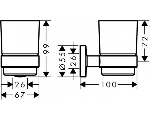 41718000 HG Logis Universal стакан с держателем 41718000