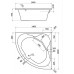 1.WH11.1.982 КАРИБЫ 140х140 ванна угловая симметричная акриловая белая 1.WH11.1.982