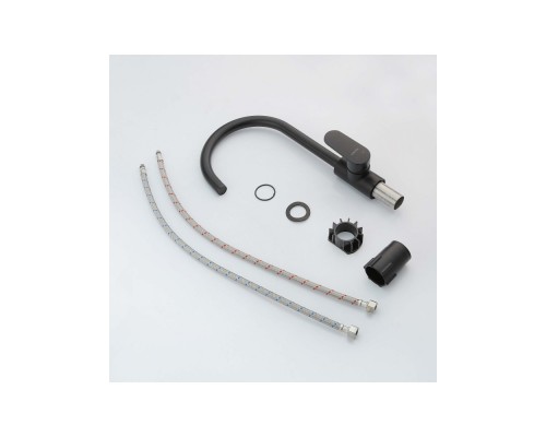 AQ1882MB НИКА смеситель для кухни (полукруглый излив), матовый черный AQ1882MB