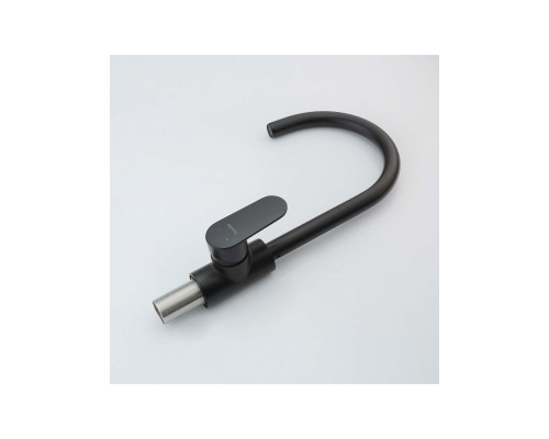 AQ1882MB НИКА смеситель для кухни (полукруглый излив), матовый черный AQ1882MB