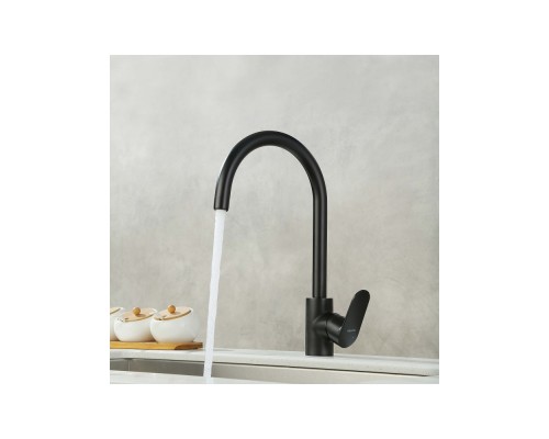AQ1882MB НИКА смеситель для кухни (полукруглый излив), матовый черный AQ1882MB