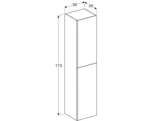 500.619.JL.2 Высокий шкафчик Acanto 380 x 1730 x 360 мм, фронтальная часть: песчаное стекло корпус: песчаный матовый — лакированный 500.619.JL.2