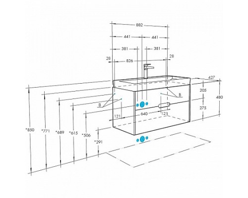 1A2544K0OLUG0 Набор: 1A254401OLUG0 Тумба-умывальник Оливия 90 Дуб Ойстер/ 1WH501629 Раковина Адриана 90 1A2544K0OLUG0