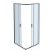AQ ARI KV 08020BL Душевой уголок квадратный, двери раздвижные 800x800x2000 профиль черный, стекло прозрачное AQ ARI KV 08020BL