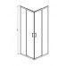 AQ ARI KV 08020BL Душевой уголок квадратный, двери раздвижные 800x800x2000 профиль черный, стекло прозрачное AQ ARI KV 08020BL